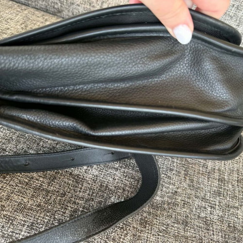Longchamp vintage leather backpack used, black