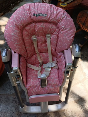 Peg Perego Prima Pappa Follow Me folding high chair with adjustable height, pink