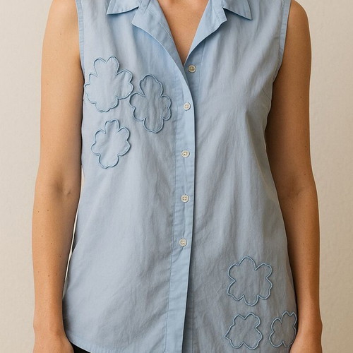Sleeveless shirt like new 100% cotton with designs