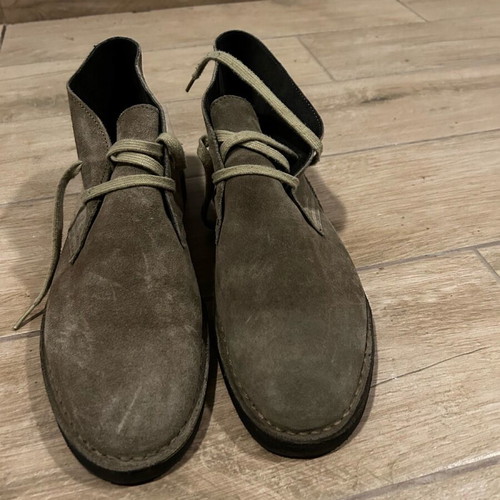Men's suede leather casual boots beige like new, size 43 Italian