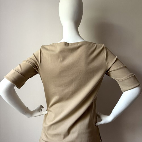Lauren Ralph Lauren Boat Neck Half Sleeve Blouse Top new, beige, size M