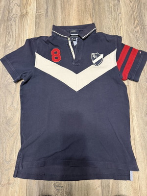 Tommy Hilfiger ανδρική μπλούζα πόλο σε navy και εκρού, μέγεθος M