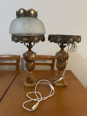 Φωτιστικά από αλάβαστρο μεταχειρισμένα, σετ 2 τεμαχίων