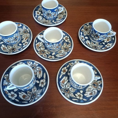 Handmade vintage coffee set Lindos Rhodes like new
