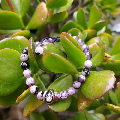 Handmade bracelet with semi-precious stones adjustable size