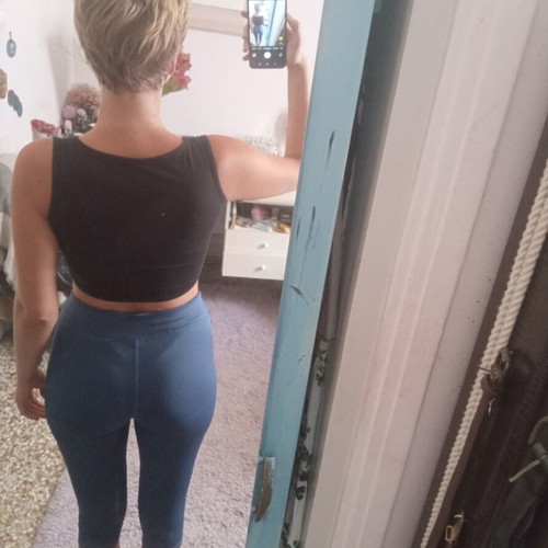 Blue sports leggings, size L