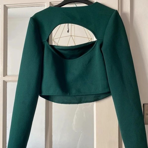 Zara corset crop top used, green, size S