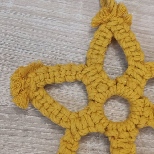 Decorative macrame star ornament handmade