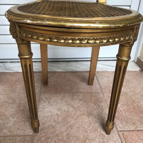 Louis XVI chairs used, pair with gilding