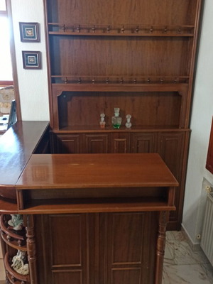 Handmade walnut bar like new