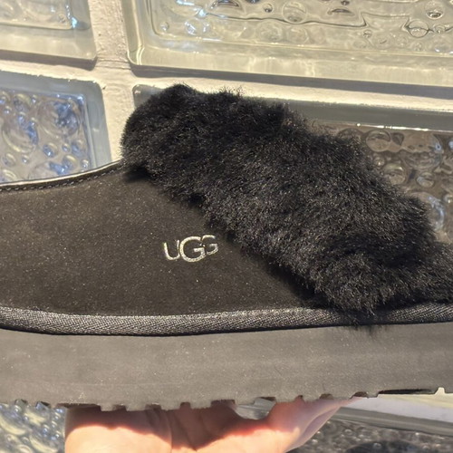 Ugg slippers new black with fur size 39 EU