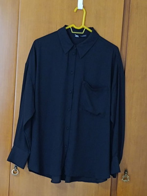 Zara shirt black wide fit like new size L
