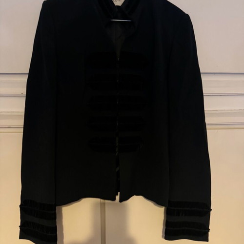 Karen Miller suit used black with velvety details