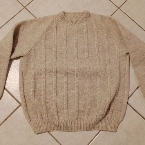 Handmade wool sweater for boys like new, beige, sizes 110-116 cm