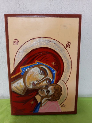 Painting image like new on thick heavy wood