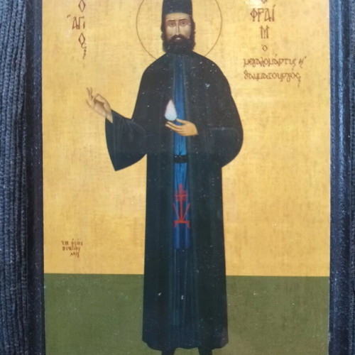 Saint Ephraim the Neomartyr Wooden Icon like new