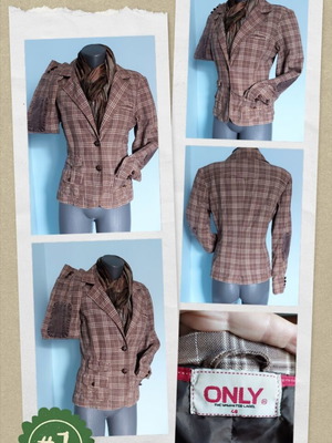 Only women's denim jacket like new, plaid, sizes S/M