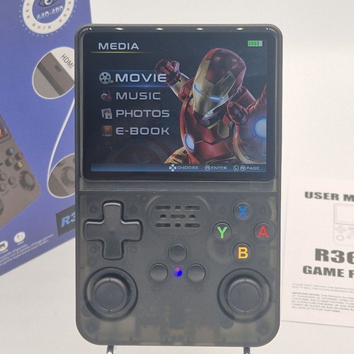 Retro Game Console R36S HD Black New
