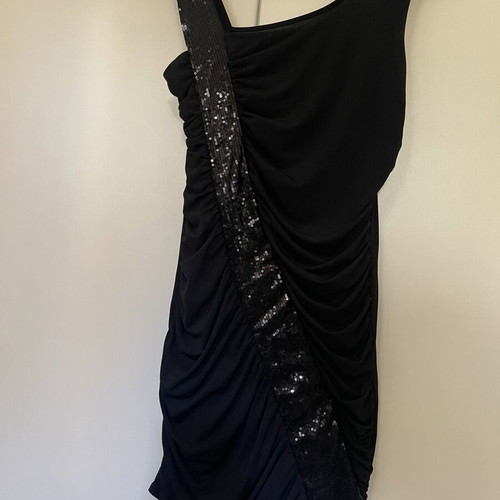 Elegant black evening dress S/M with sequins like new