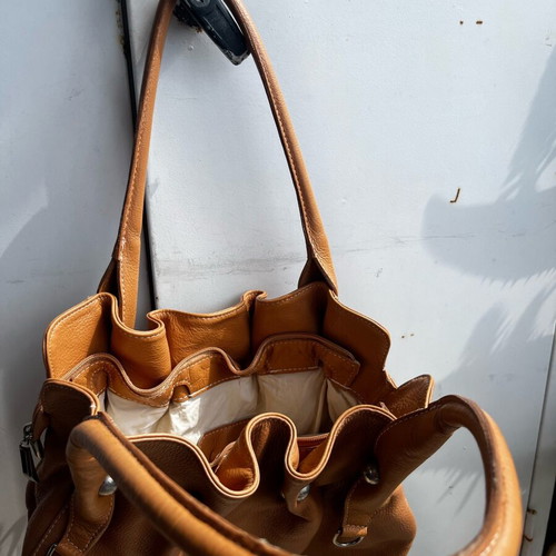 Arte del Cuoio shoulder bag handmade genuine leather beige like new