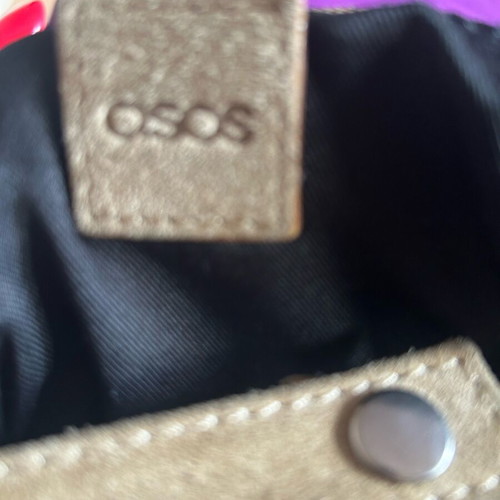 Leather backpack Asos with fringes used