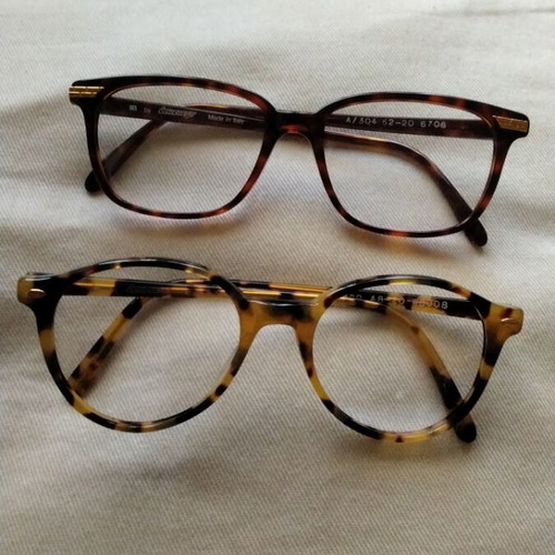 Vintage eyeglass frames set of two, like new, brown tortoise