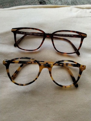 Vintage eyeglass frames set of two, like new, brown tortoise