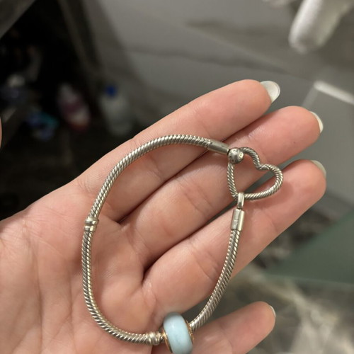 Pandora silver bracelet with turquoise charm