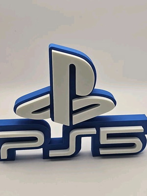 3D printed PlayStation PS5 logo decoration new