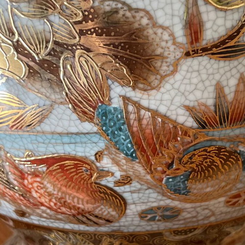 Handmade vase used with small repaired breaks