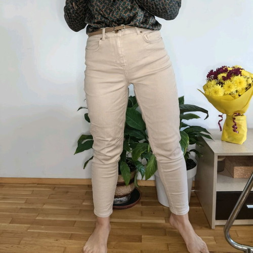 Orsay beige denim pants, size M