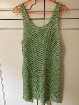 H&M beachwear knitted mini dress with glitter and sequins light green, new