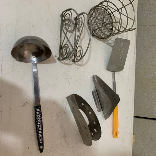 Old metal kitchen items used, napkin holders