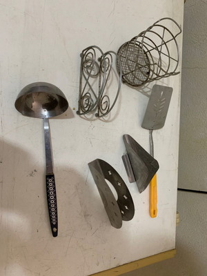 Old metal kitchen items used, napkin holders