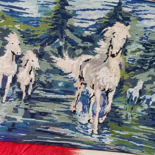 Embroidered painting like new 65x50 ready for framing