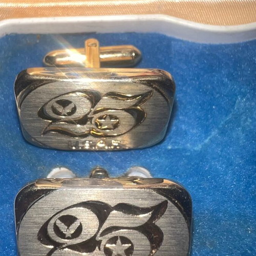 USAF Air Force collectible new, case with 2 pairs of 25th anniversary cufflinks
