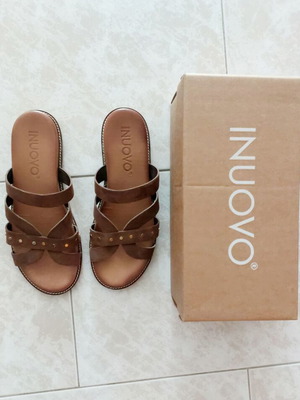 Inuovo leather suede sandals size 40 new, brown