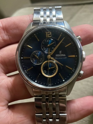 Festina watch 43mm used, black and blue