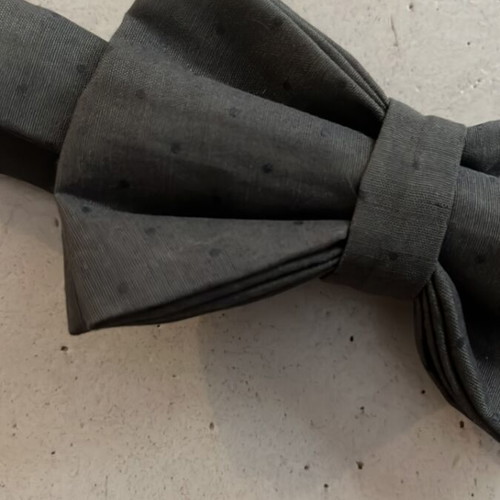 Bow tie new adjustable cotton black and gray