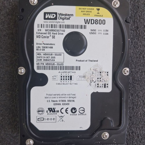 Western Digital WD Caviar SE 80GB IDE/PATA 3.5" HDD WD800JB σαν καινούργιο