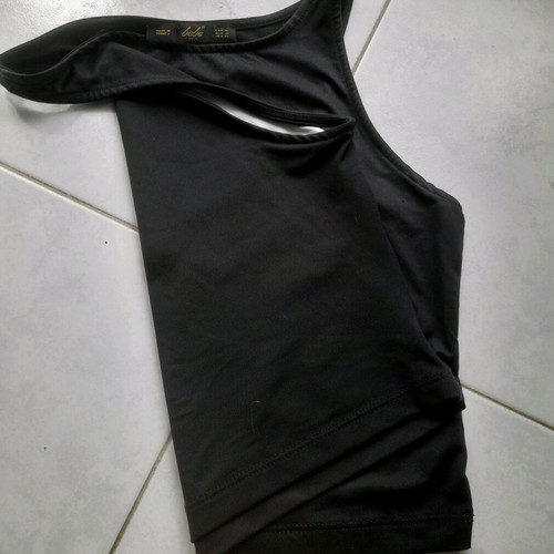 90's crop top elastic unused, size S/M, black and yellow