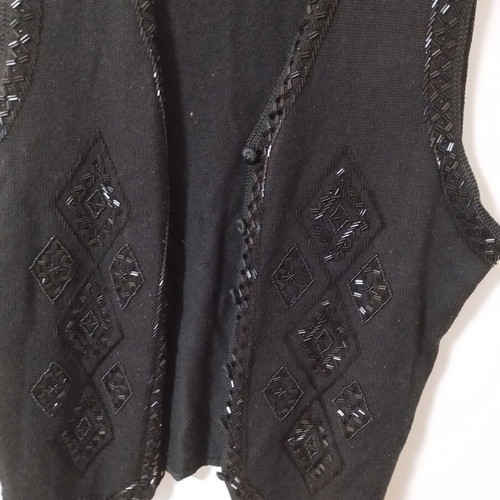 Knitted black cardigan like new, one size L-XL