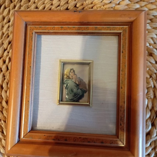 Small gilded painting used with gilded icon inside, 12x13.5 cm