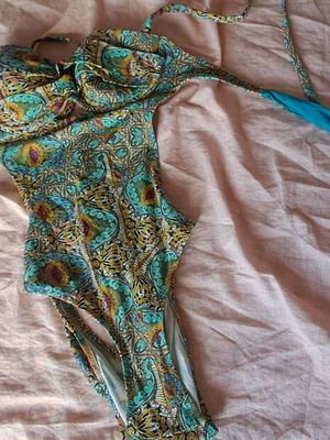 One-piece swimsuit Bilitis like new, paisley print, size EU 70C