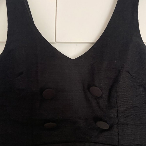 Lynne black top large with decorative buttons like new