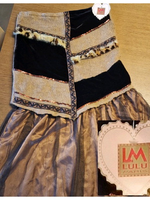 LM LULU vintage skirt new with tags, size T2, beige and brown