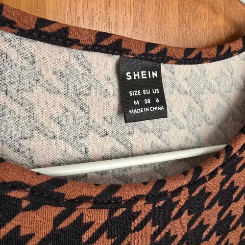 Shein blouse with puffed shoulders new, size M 38 10, black and brown