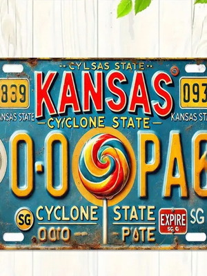 Kansas USA Metal Car Sign License New 20x30cm Retro Style