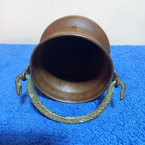 Turkish Forged Copper Cauldron Rustic Design Used
