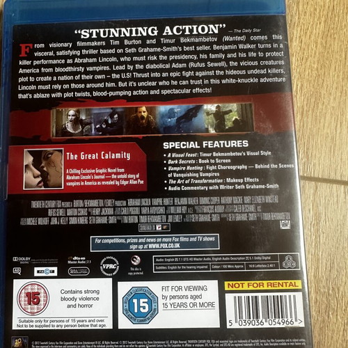 Abraham Lincoln Vampire Hunter Blu-Ray used with English subs